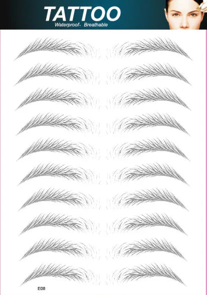 4D Hair Like Eyebrows Makeup Waterproof Eyebrow Tattoo Sticker Long Lasting Natural Fake Eyebrow Stickers Cosmetics 10 pairs 1PC