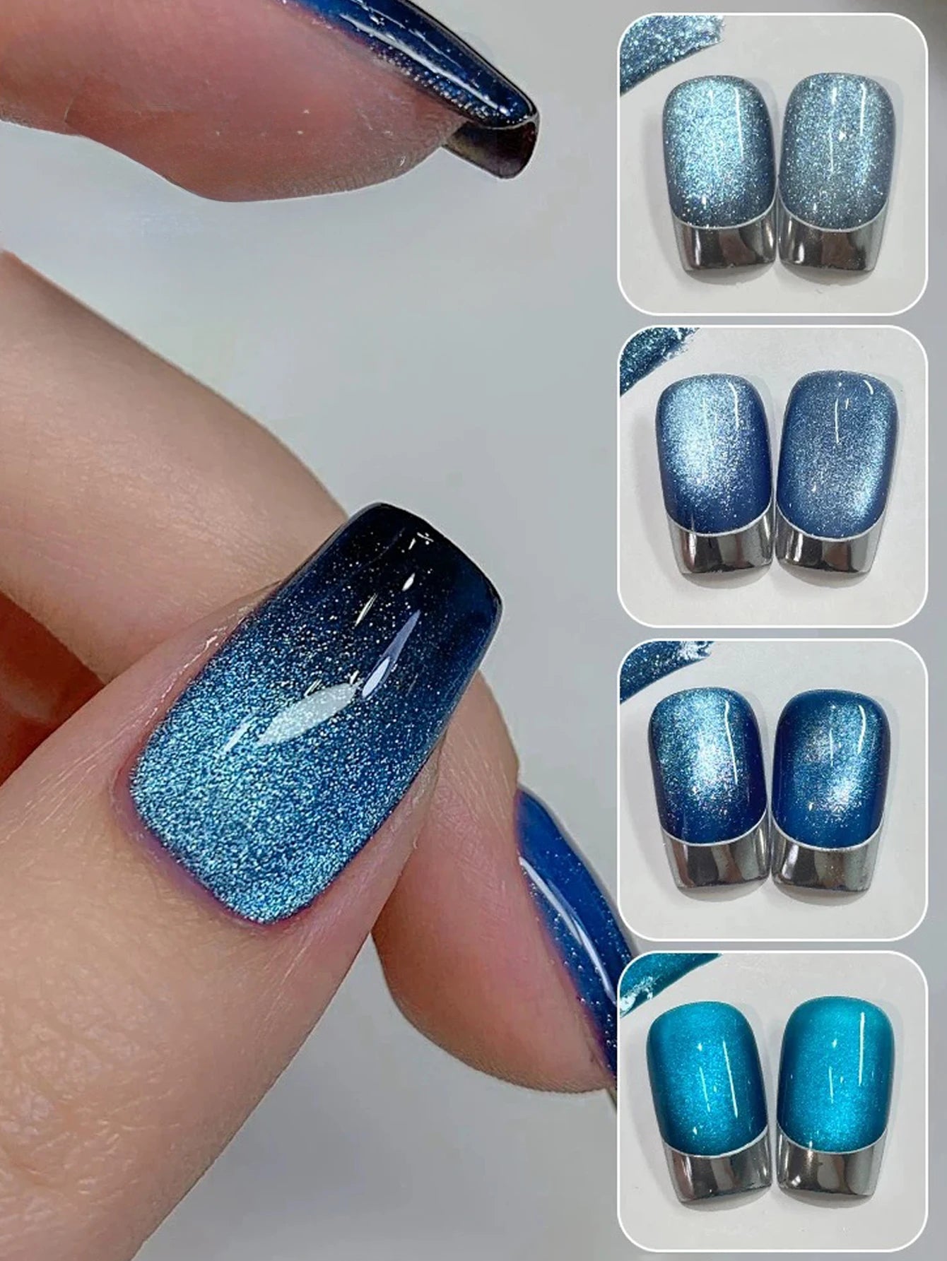 1-21pcs WS Japanese style Sparkling White Gel Nail Polish Fine Sparkling Pink Glitter Cat Eye Nail Gel Nail Art Home DIY