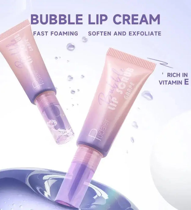 Bubble Lip Exfoliator Foaming Scrub Gentle Cleansing Fast Soften Moisturize Hydrate Nourish Night Balm Daily Lipcare