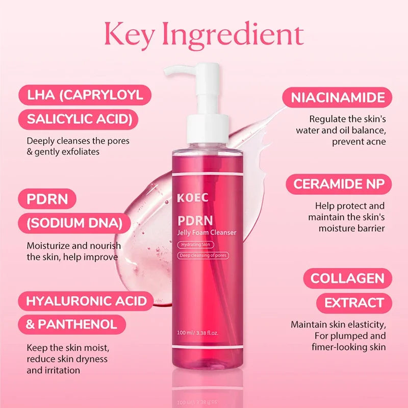 Korean PDRN Jelly Cleansing Oil Facial Makeup Remover Moisturizing Face Cleansing Oil Shrink Pores Removal Deep Cleansing Oil