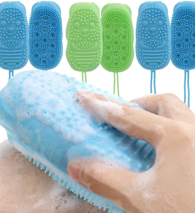Soap Foaming Silicone Bath Brush Body Exfoliating Sponge Bubble Scrubber Shower Random Colors Skin Cleaning Bathroom Accessories