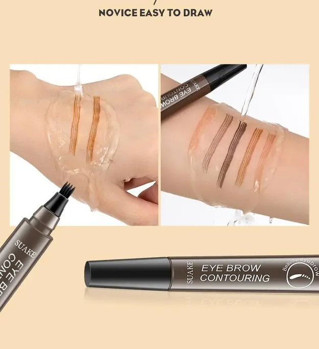 4 Fork Eyebrow Pencil Natural Waterproof Anti-sweat Lasting Liquid Does Not Faint Dye Extremely Fine Eyebrow Pencil Makeup Tool