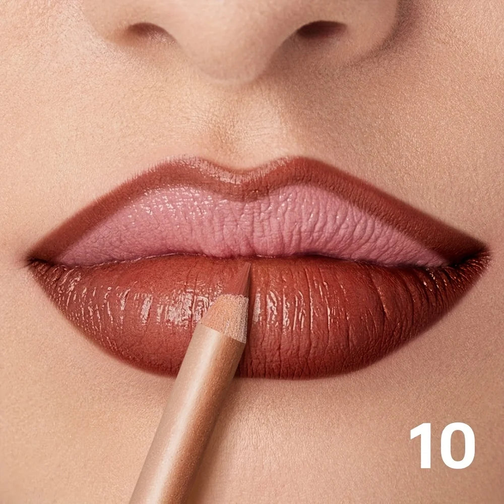 Matte Lip Liner Pencil Nude, Long-Lasting Waterproof, Smudge-Proof, Precise Outline, Smooth Creamy Formula