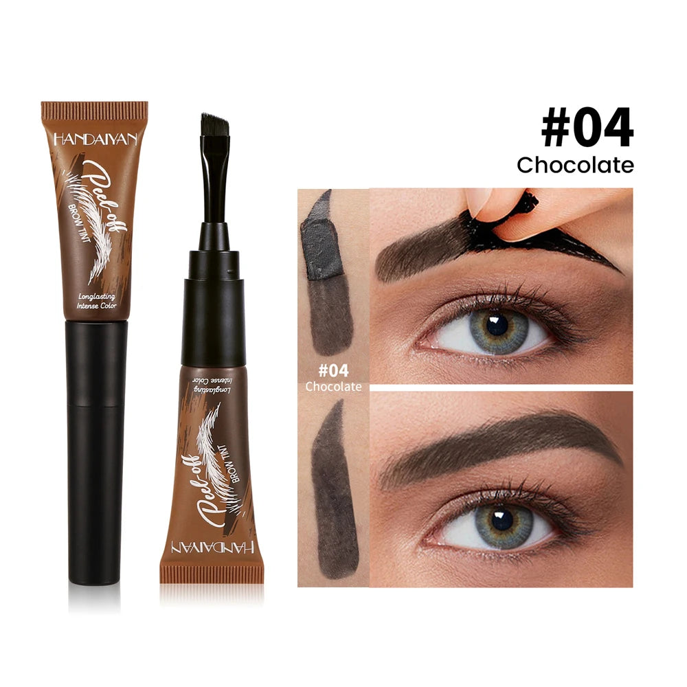 Tear-Off Eyebrow Gel And Brush Combined Long-Lasting Intense Color Sweat-Resistant Semi-permanent Peeling Brow Tint Eye Makeup