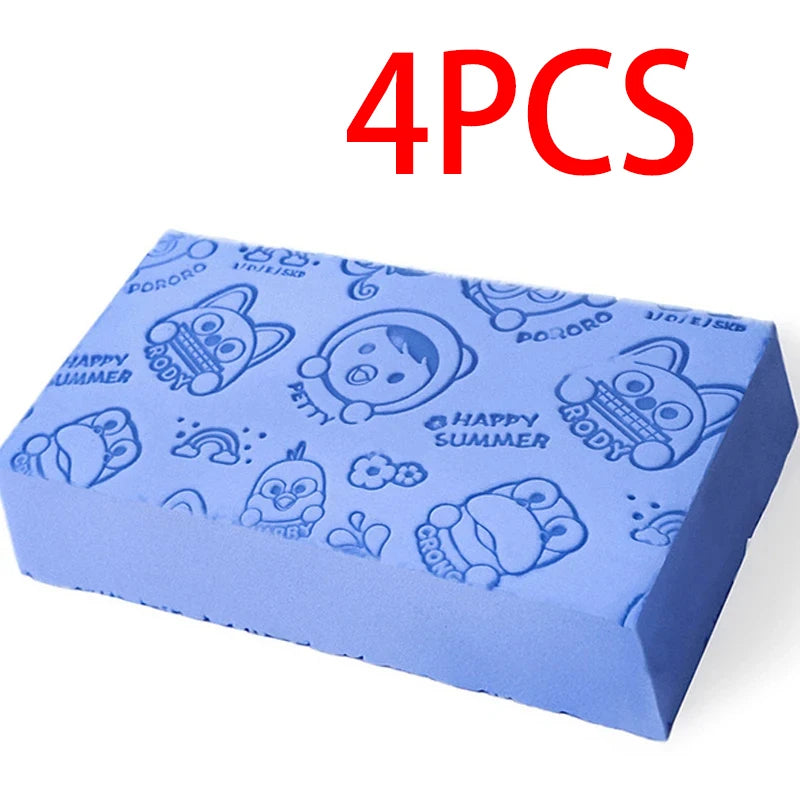 4PCS Magic Bath Sponge Body Dead Skin Remover Exfoliating Massager Cleaning Shower Brush Peeling Sponge Bath Tools For Kids