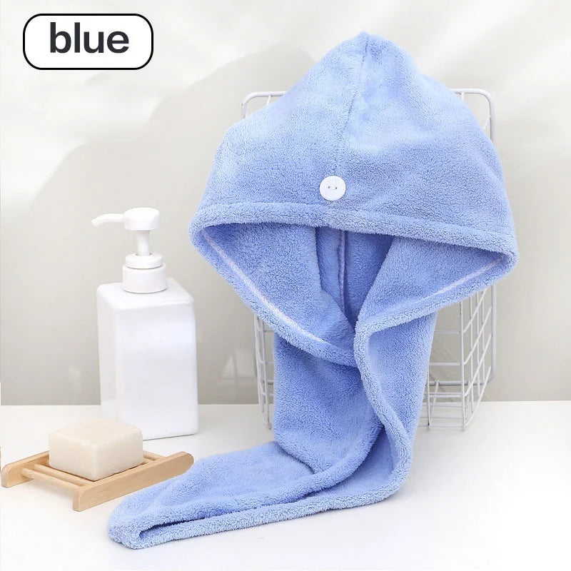 Hair Towel Wrap Fast Dry Hair Towel Super Absorbent Microfiber Coral Velvet Hair Drying Towel Quick Dry Hair Turban - BlissFully