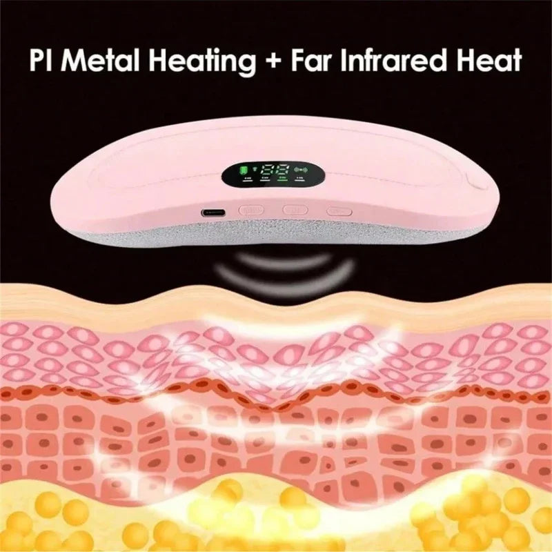 Electric Menstrual Heating Belt for Women Adjustable Waist Heating Pad Vibrator Menstrual Spasm Massager for Comfort Relief