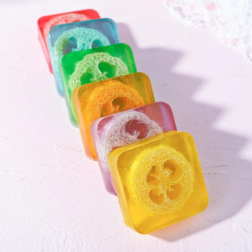 Loofah Sea Salt Deep Cleaning Bath Essential Oil Soap, Rich And Delicate Foam, Easy To Wash, Refreshing Summer Soap