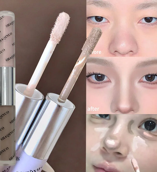Double-head Nose Shading Contouring Brighten Stick Liquid Natural Waterproofing Grayish-brown Tone Face Contour Brighten Makeup