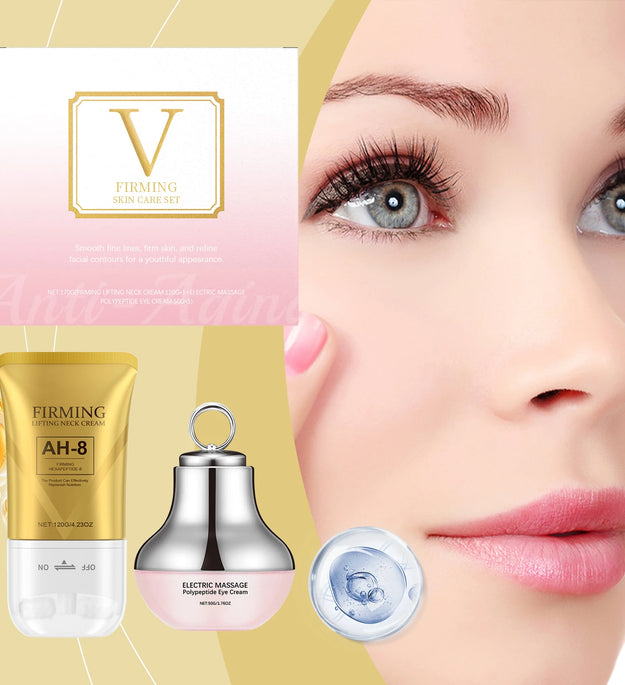AH-8 Neck Eye Care Set Electric Massage Eye Cream Neck Firming Lotion Smooth Fine Lines Moisturize Tighten Revitalizing Skincare