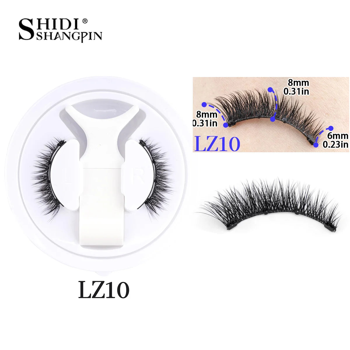 Lanjinglin Magnetic Eyelashes 1 Pair Natural Faux Mink Lashes Reusable False Eyelashes Tweezer Set Eyelash Extension Makeup Tool