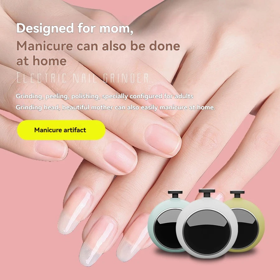 Professional Nail Care Kit Electric Nail File for Baby Adult Use, Safe Nail Grinder with LED Light, Manicure Pedicure Machine