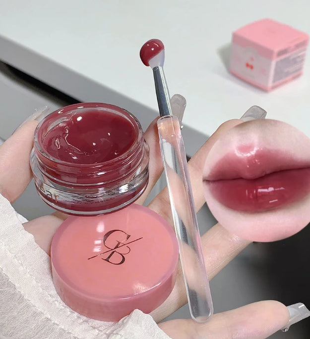 Gege Bear Jarred Jam Lip Gloss — Hydrating Water-Gloss Finish, Plumping Effect, Long-Wearing and Non-Transfer Formula for a Glas