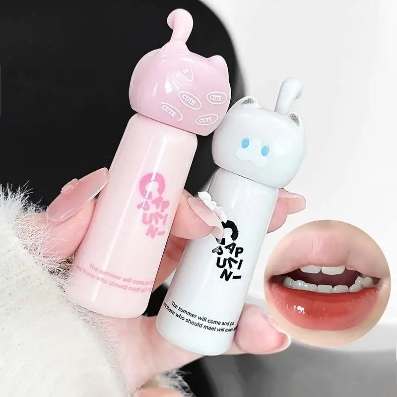 Cute Cat Lip Gloss - Moisturizing Smooth and Long-lasting Lip Glaze - 4 Shades Easy to Apply Lip Stain for Beginners