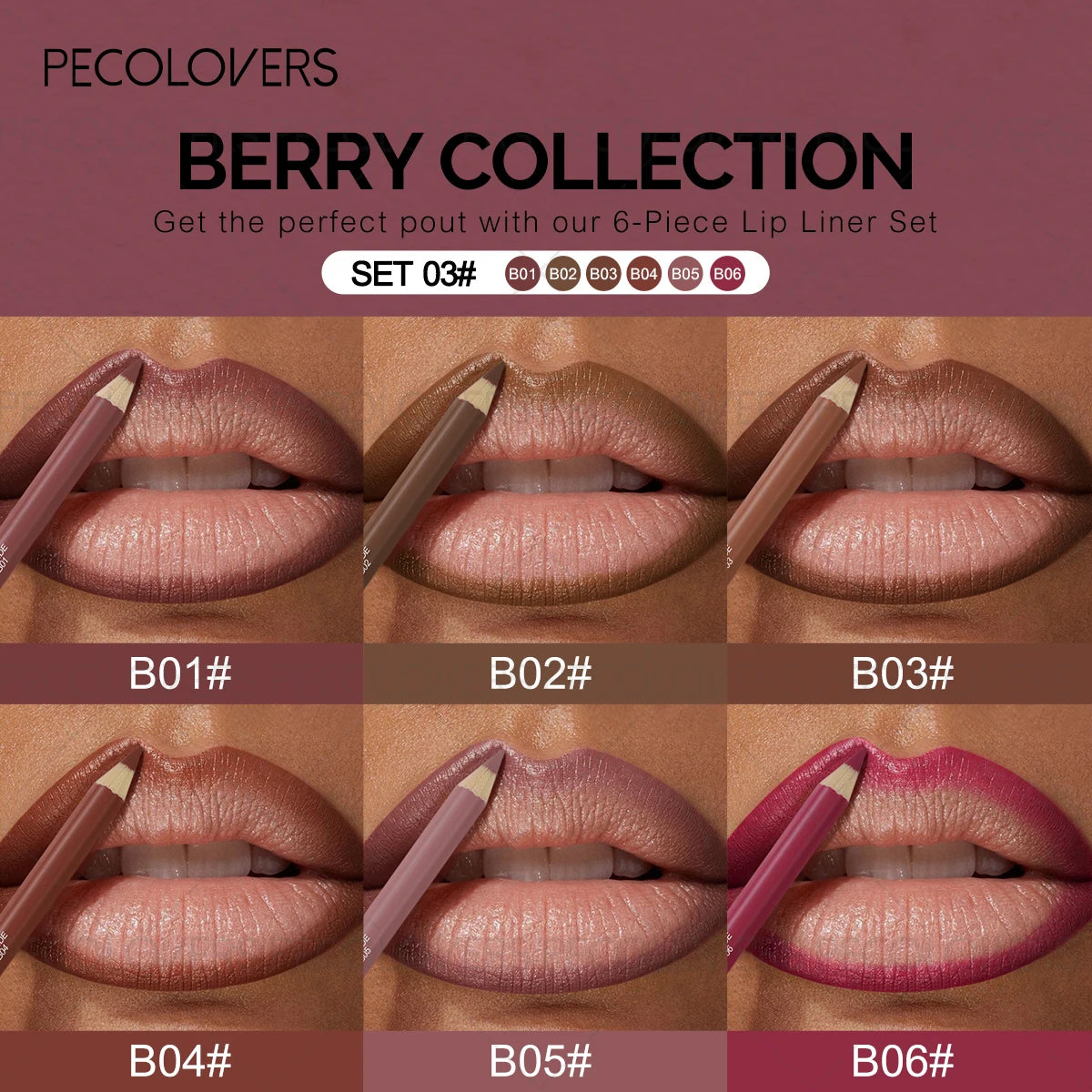 1PC Long-lasting Matte Lip Liner, Natural and Smooth Contour, Nude Makeup, Can Be Superimposed, Suitable for Christmas Makeup