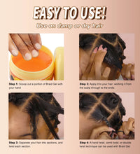 Edge Control Gel Set Hair Braiding Gel Biotin Anti Break Hair Wax Non-Greasy Hair Styling Cream Anti-Frizz Wax Stick For Wig - BlissFully