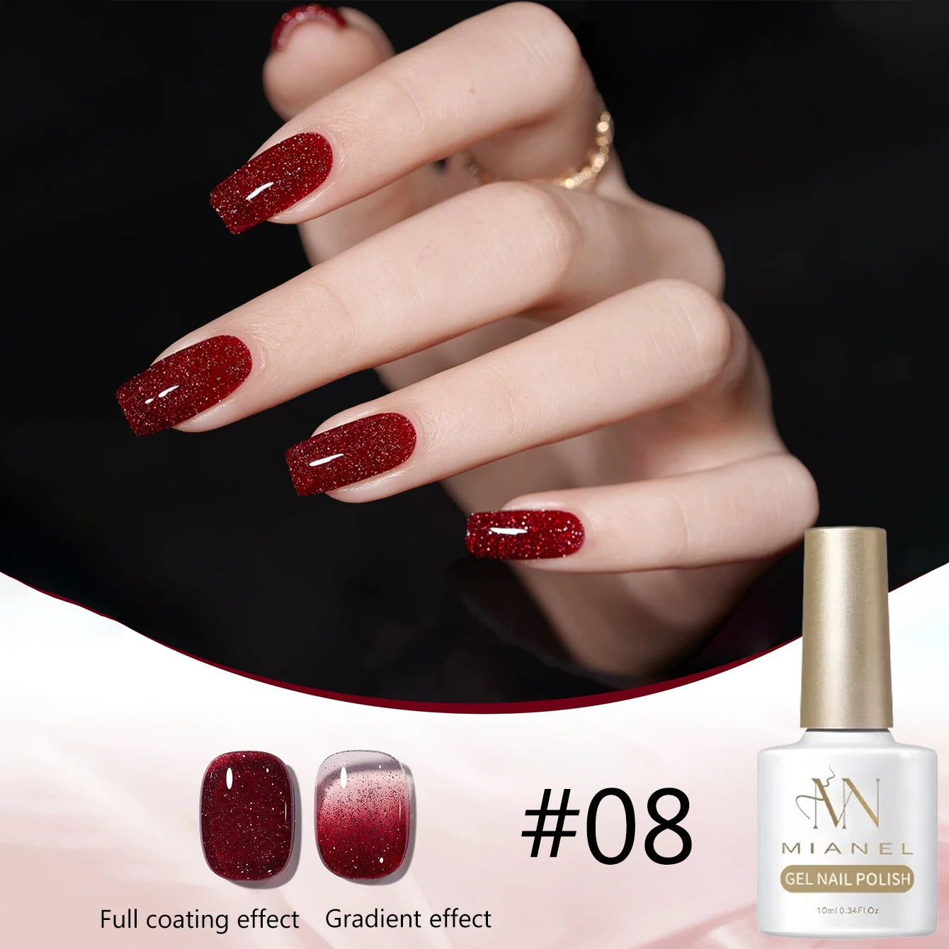 12ML 1-21PCS Winter And Autumn Whitening Red Glass Bead Cat Eye Magnet Gel Nail Polish Christmas Nails Nail Set Nail Art