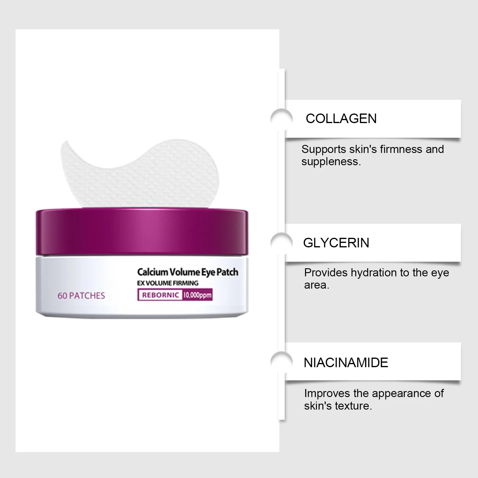 Calcium Skincare Set Anti-Aging Calcium Volume Facial Serum Eye Patches Multi Balm Fade Fine Lines Reduce Dark Circles Nourishes