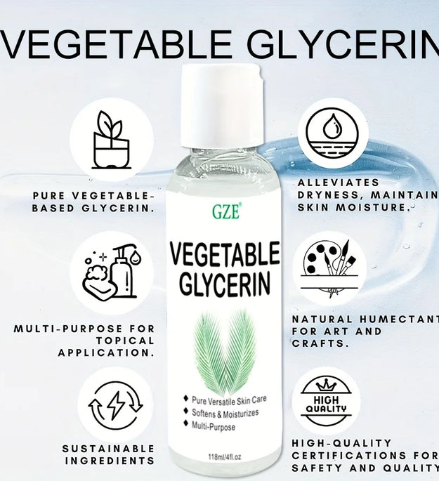 GZE Vegetable Glycerin, 100% Pure, Versatile Skin Care, Softening and Moisturizing, Multi-PURPOSE AND VERSATILE SKIN CARE - BlissFully