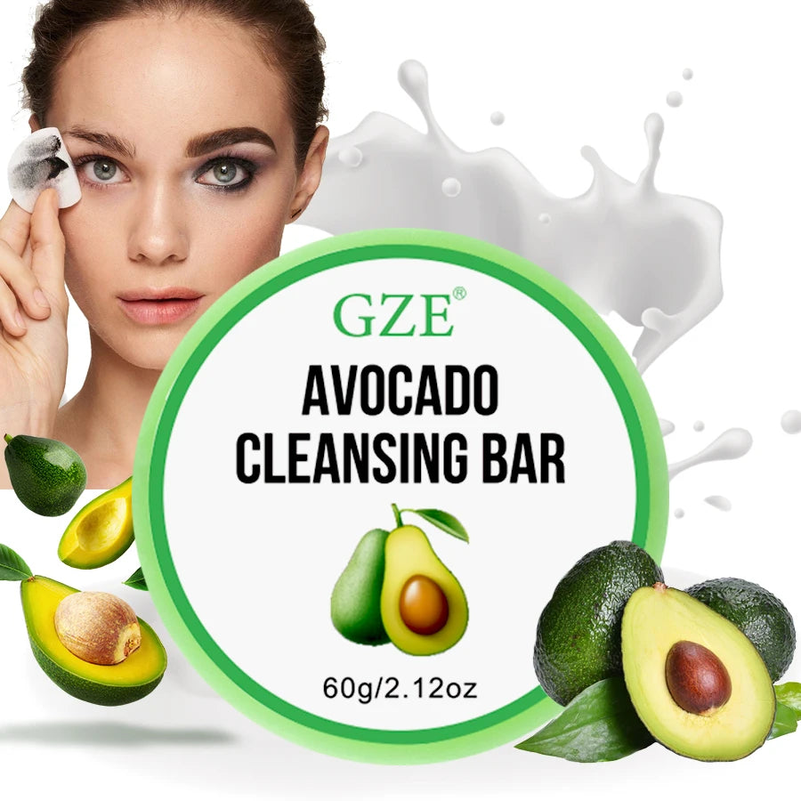 GZE Soft And Gentle Avocado Cleansing Balm Soap With Refreshing Scent - Moisturizing Makeup Remover And Cleansing Bar PH Balance