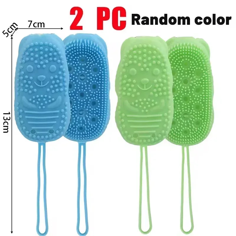 Soap Foaming Silicone Bath Brush Body Exfoliating Sponge Bubble Scrubber Shower Random Colors Skin Cleaning Bathroom Accessories