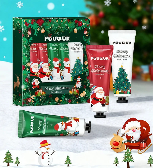 5pcs/Set  Christmas Hand Cream Sets Moisturizing Refreshing Handcream Nourishing Beauty Hands Creams Skin Care Products