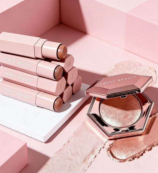 Fenty Beauty Multi-color Contour Stick Concealer Facial Matte 3D Diamond Highlight Non Fading Water Gloss Lip Glaze Gloss Makeup