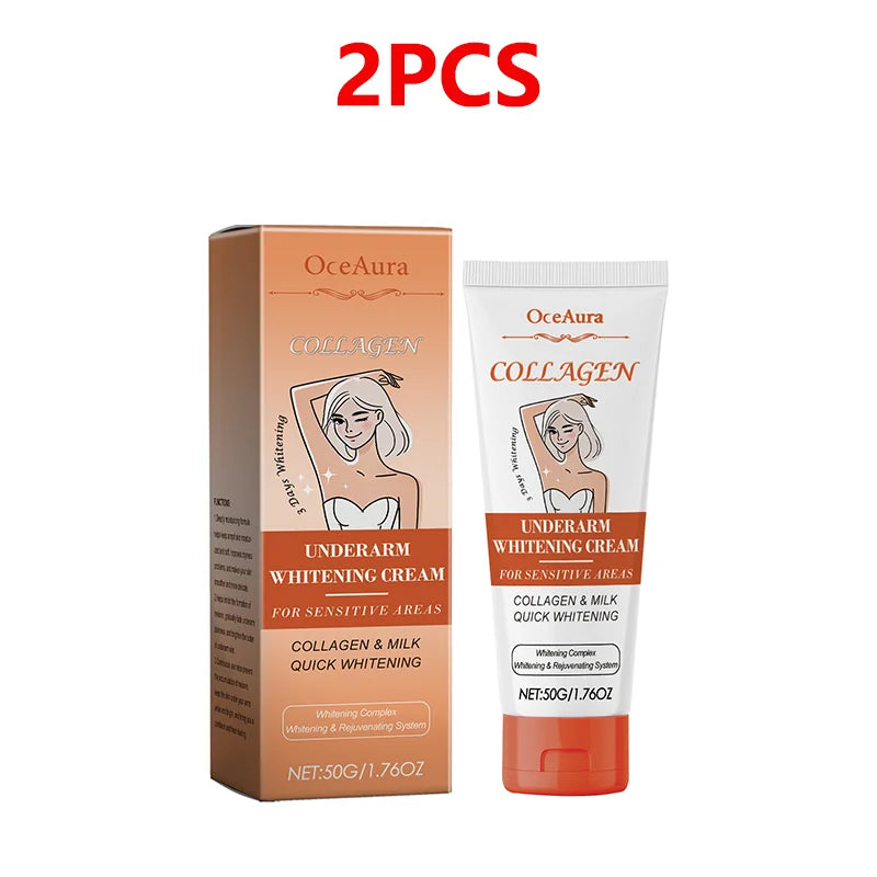 Underarm Whitening Cream Armpit Legs Knee Elbow Cream Remove Dark Spots Melanin Brighten Skin Care Moisturizing Skin Cream 50g