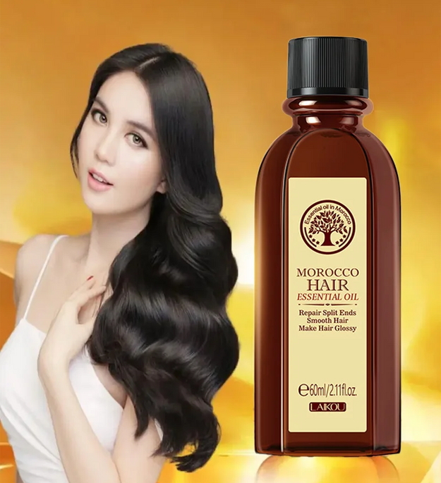 LAIKOU Morocco Hair Essential Argan Essence Oil Moisturizer Brightening Smooth Nourishing Repair Dry Damaged Hair 60ml