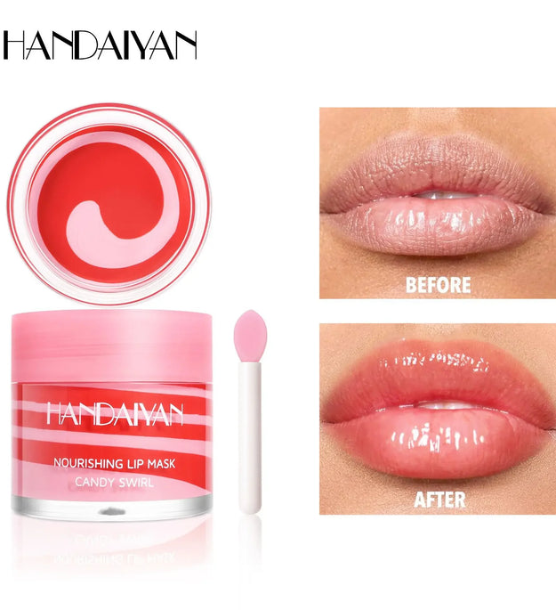 18g Strawberry Lip Balm Hydrating Lip Mask for Night Sleep Fades Lip Lines Plumps & Moisturizes Fruit-Infused Nude Lip Primer