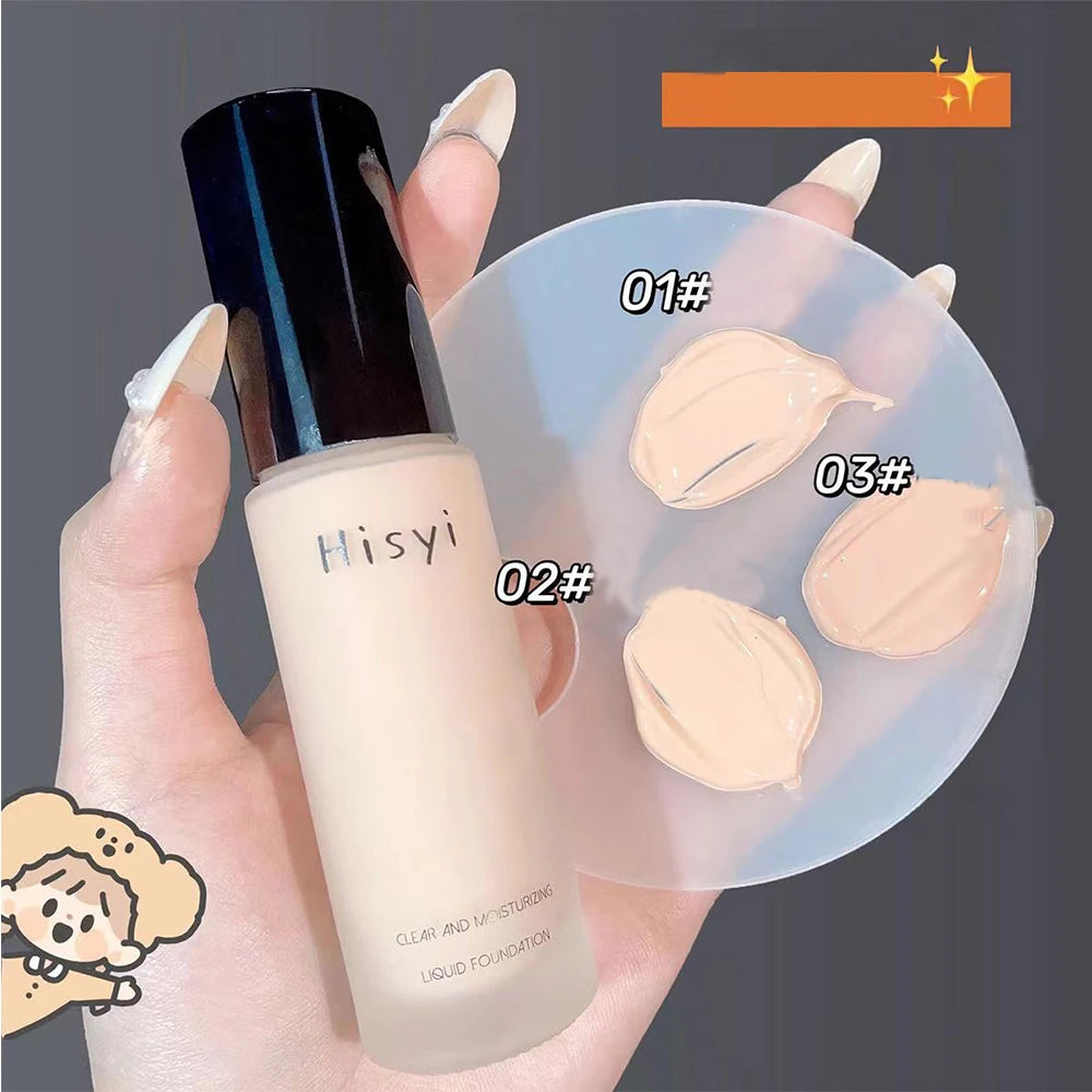 Liquid foundation naturally covers flaws without sticking powder, plain face cream, transparent foundation, conceals blemishes - BlissFully