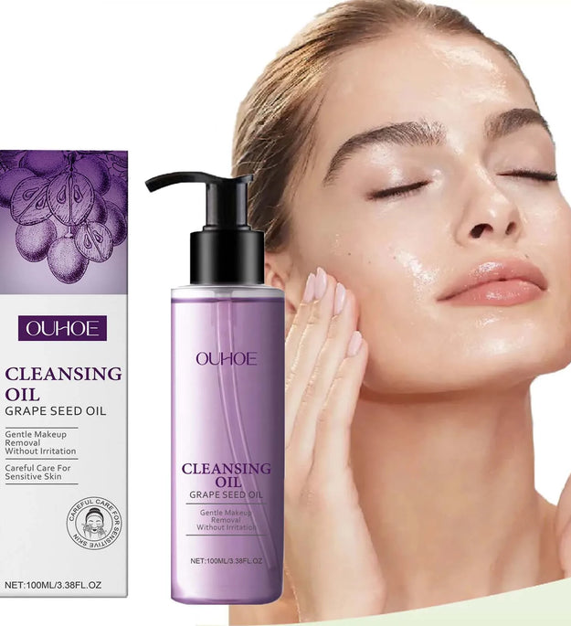 Grape Seed Cleansing Oil Makeup Remover for Sensitive Skin Non-Tightening Deep Purifying Hydrating Refreshing Facial Oil Control