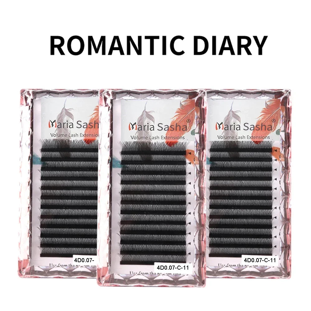 MARIA 3D W Shaped Soft Lash Extension Supplies 0.07 Eyelashes Wholesale Natural Makeup Easy Fan Y Clusters Private Label