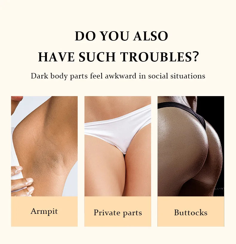 Remove Melanin Body Whitening Snow Bleach Cream Brighten Underarm Elbow Knees Joint Lighten Intimate Part Thigh Inner Dark Spot