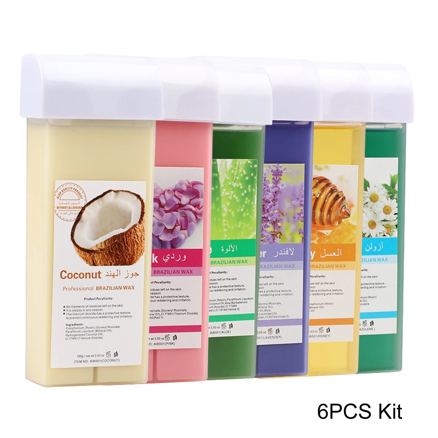 Roll on Wax Painless Wax Roll On For Hair removal Depilatory Wax Warmer Honey Aloe Wax Cartridge For Bikini Body Hair Removal