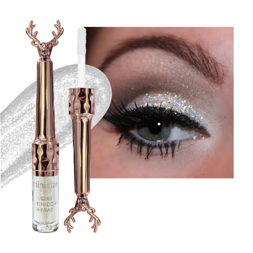 Christmas Limited Liquid Antler White Glitter Eye Shadow Lasting Color Easy Makeup Eye Makeup Holiday Gift