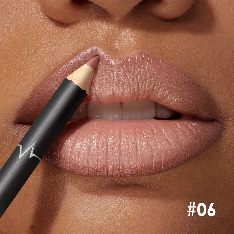 Waterproof Matte Lipliner Pencil Red Contour Tint Lipstick Long Lasting Non-stick Cup Moisturising Lips Makeup 12 Colors