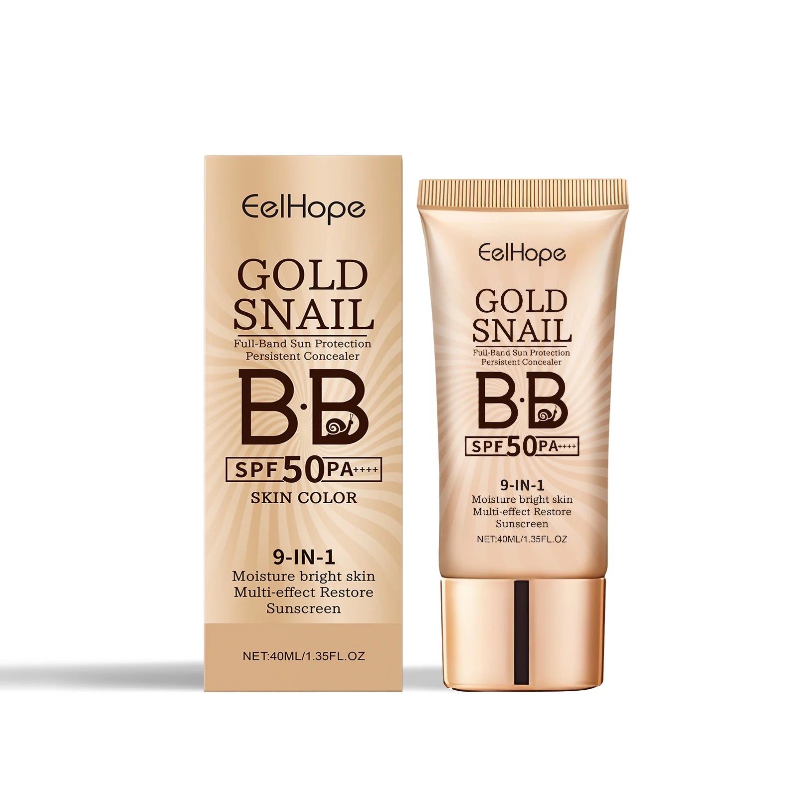 Gold Snail Sunscreen BB Cream SPF 50 Sun Block Makeup Moisturize Face Concealer Long-Lasting Isolation Lotion Concealer Cosmetic