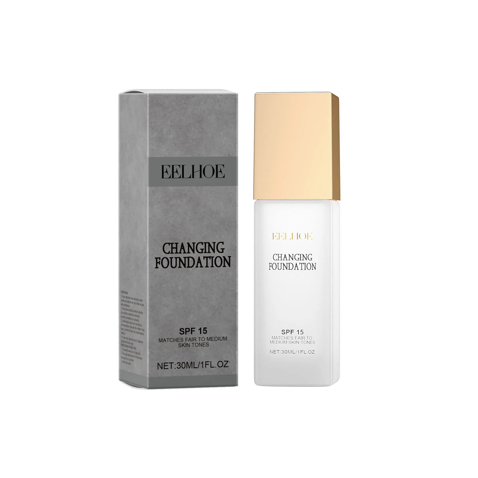 EELHOE Spf 15 Colour Changing Mature Skin Foundation Oil Control Nourishing High Coverage Makeup Cosmetics Covering Foundation - BlissFully