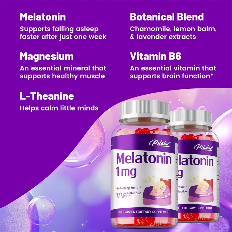 Melatonin Gummies 1mg - Children's Sleep Aids Promote Healthy Sleep, Help Children Fall Asleep Faster, and Increase Energy