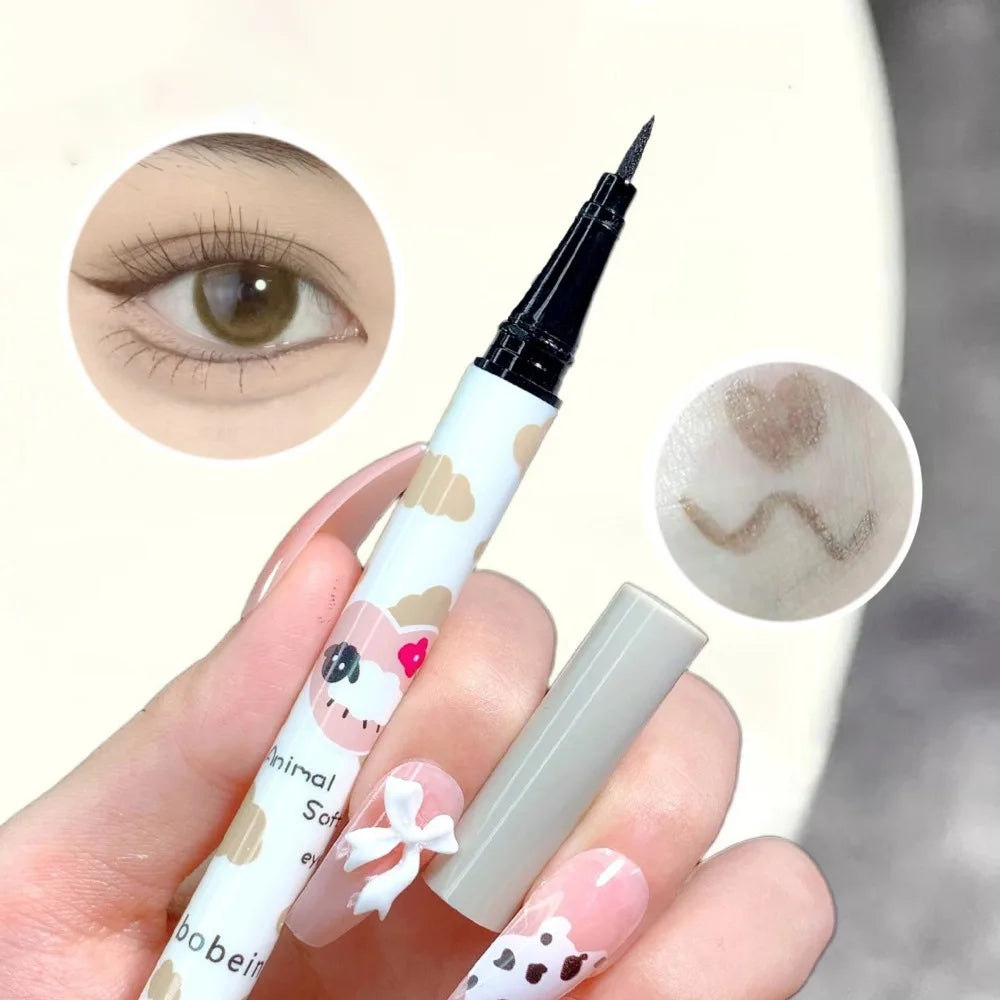 3 Colors Brown Lying Silkworm Liquid Eyeliner Pen Waterproof Big Eyes Makeup Smooth Quick-drying Women Cosmetics Beauty Tools