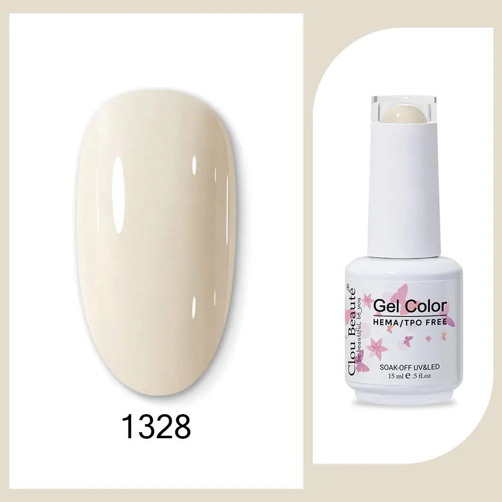 Clou Beaute 15ml Red Black White Green Neon Gel Nail Polish Base Top Coat Velvet Top 400 Colors Semi Permanent Gel Nail Varnish