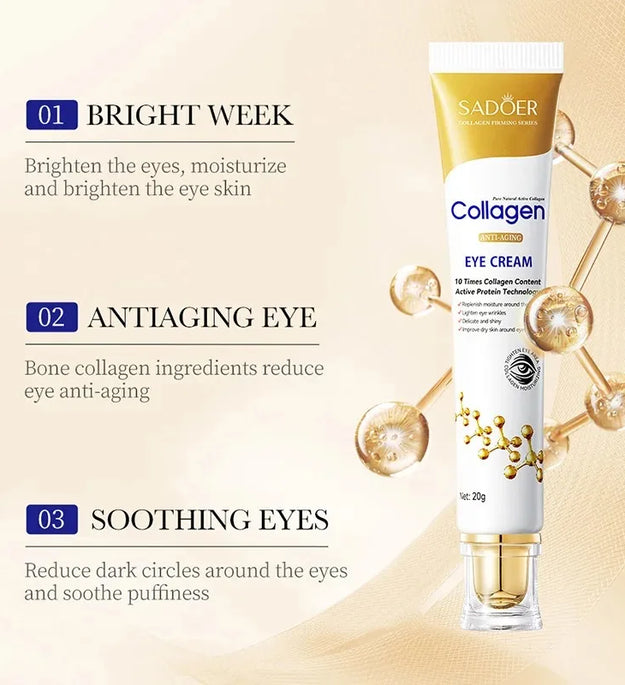 SADOER Collagen Eye Cream skincare Anti Dark Circles Eye Bags Firming Moisturizing skincare Eyes Cream Skin Care for Eyes