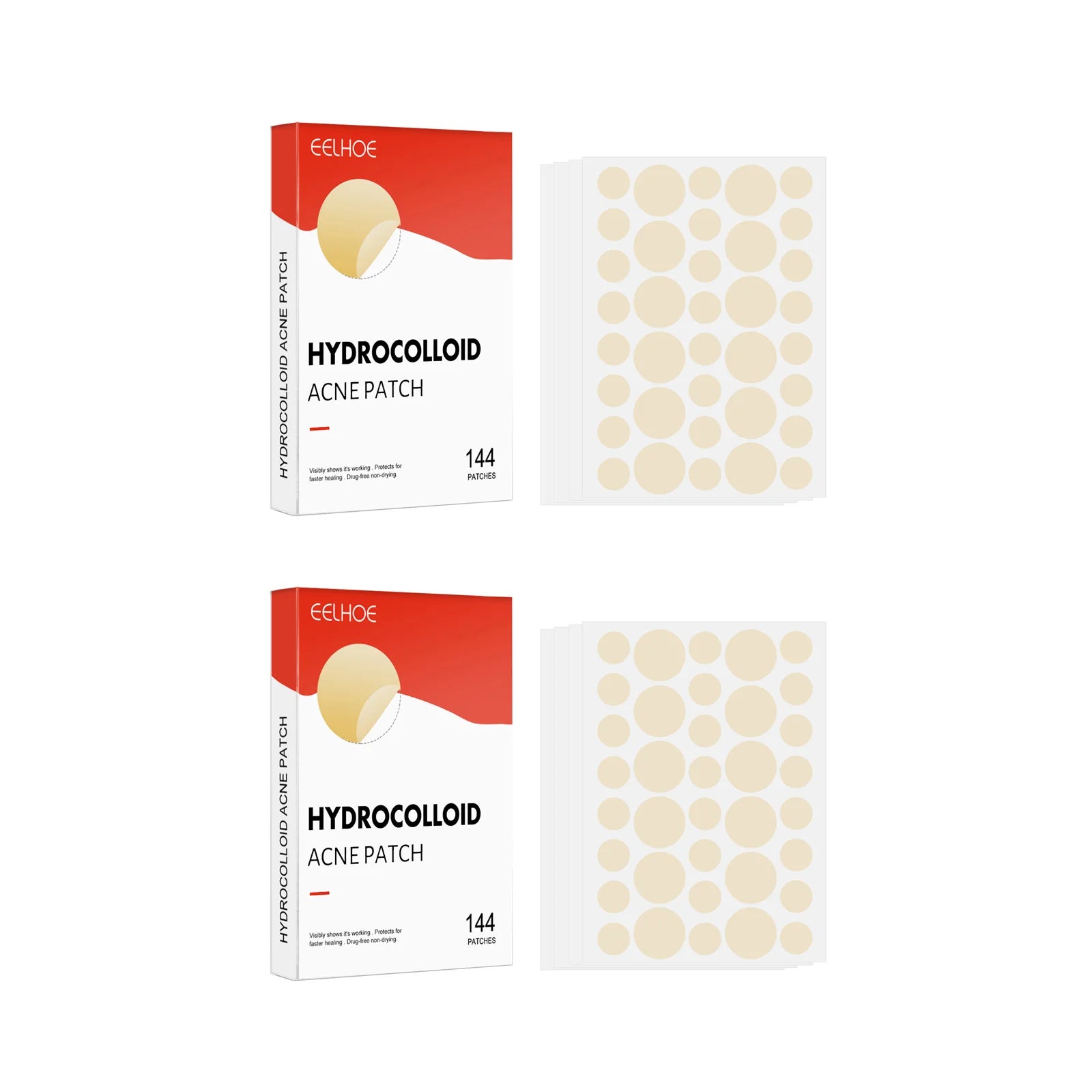 Hydrocolloid Acne Patches 2 Sizes Invisible Makeup-Friendly Pore Care Acne Pimple Patch Breathable for Comedones Treatment - BlissFully