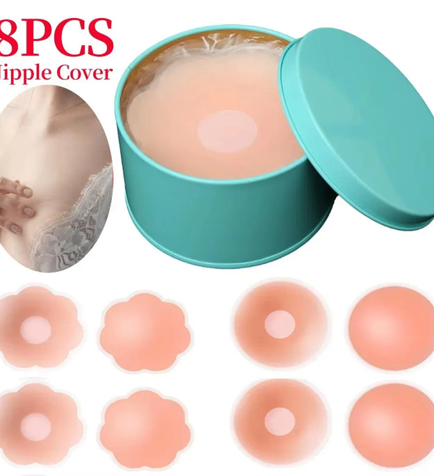 Silicone Nipple Cover Reusable Women Bra Sticker Breast Petal Strapless Lift up Bra Invisible Boob Pads Chest Pasties Intimates