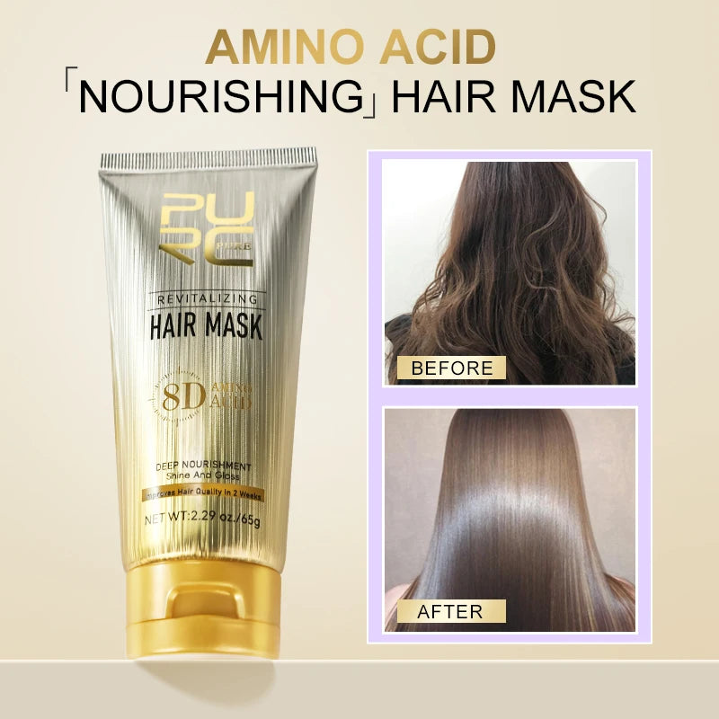 PURC Argan Oil Hair Mask Smoothing Strengthening Soft Nourishing Conditioner Repair Damaged Frizz Hair Treatment Hair Care - BlissFully