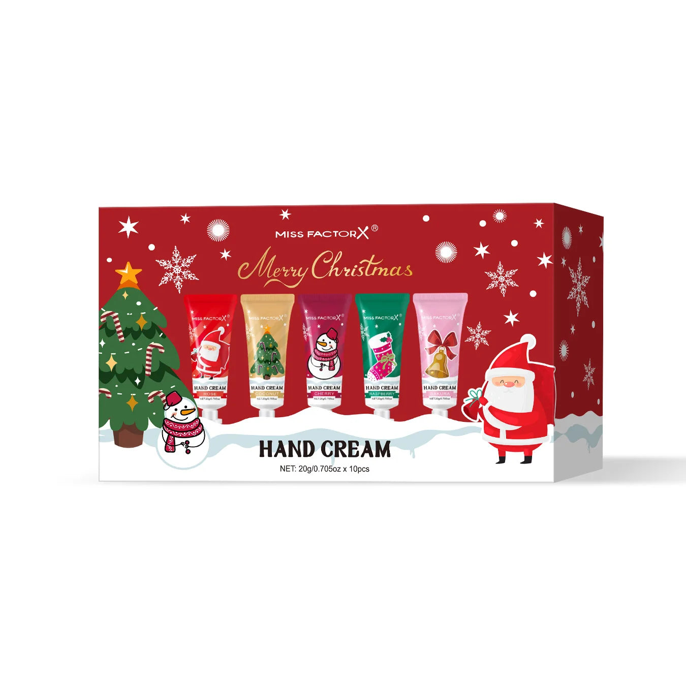 10pcs Christmas Hand Cream Gift Set Moisturizing and Moisturizing Hands, Preventing Drying and Cracking, Lasting Fragrance