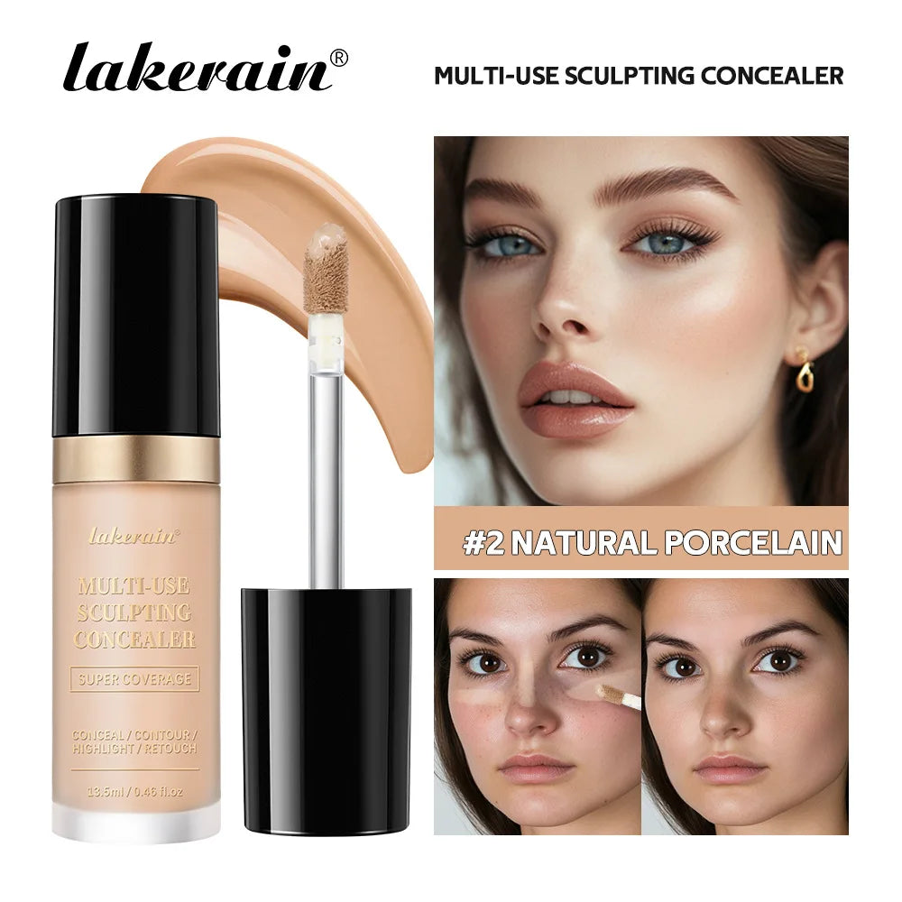 lakerain  5-Color Waterproof Concealer Matte High Coverage Oil-Control Foundation for Acne Scars and Dark Circles Cosmetics