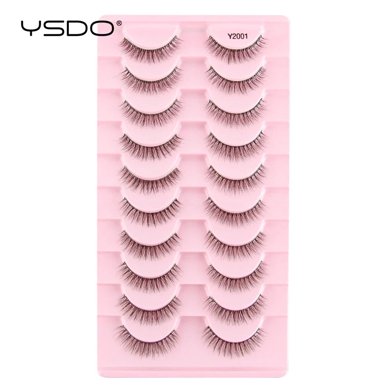 YSDO Natura Cat Eye Lashes 3/10 Pairs Faux 3d Mink Eyelashes Reusable Fake Eyelashes Tools Soft Wispy False Lashes maquillaje