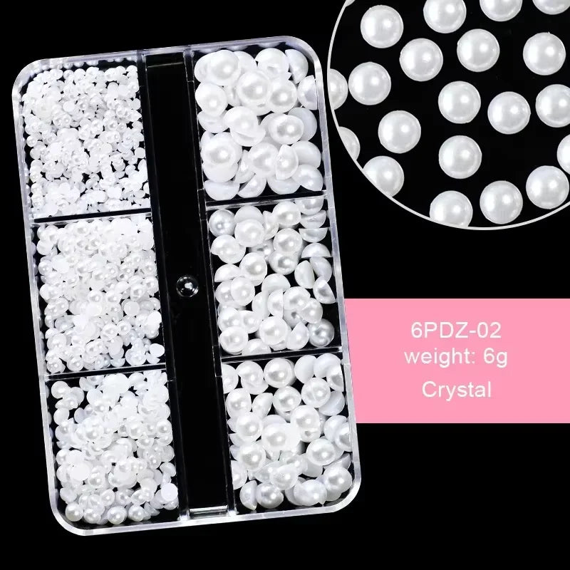 6Grids Holographic Square Nail Art Glitter Sequins Laser Ball Decoration Flakes Manicure Nails Supplies Professional Accessories